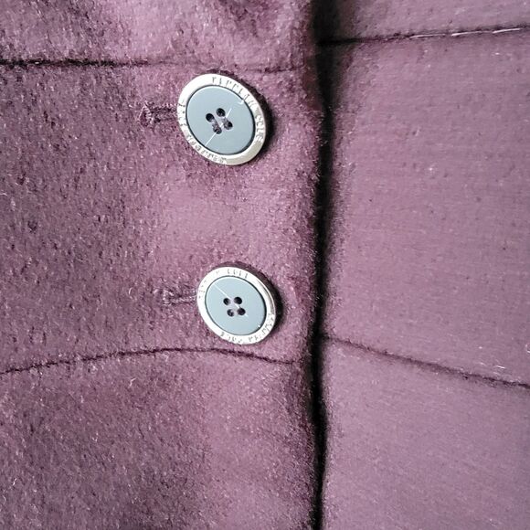 Kenneth Cole stitch fix Women's Wool Blend Trench Coat size L long purple - Picture 5 of 7